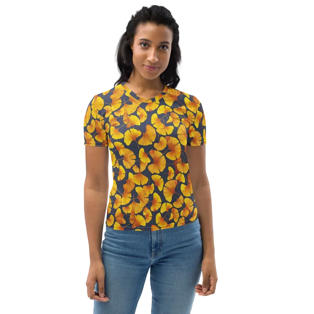 Ginkgo Afterglow on Women's Crew Neck T-Shirt — Front