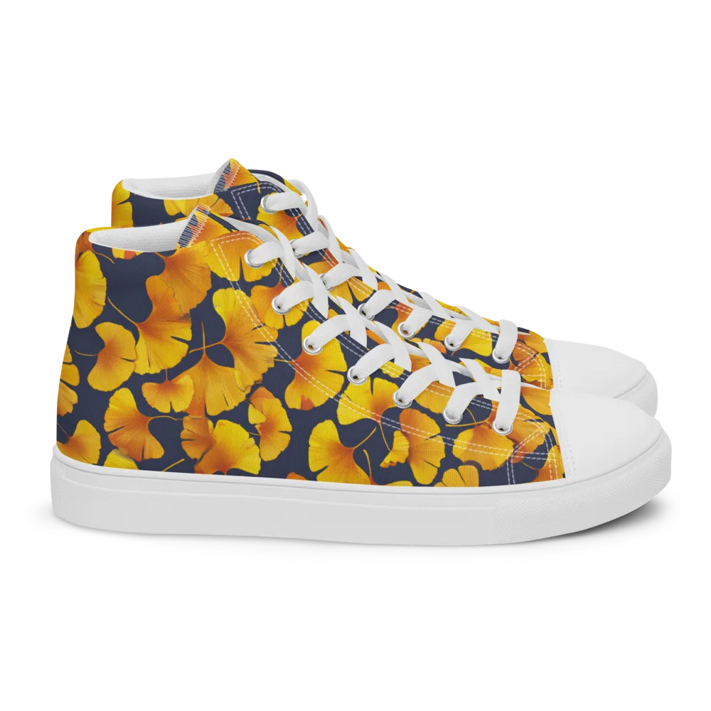 Ginkgo Afterglow on Women's High Top Canvas Shoes — Right