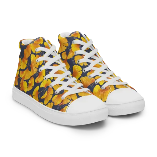 Ginkgo Afterglow on a Women's High Top Canvas Shoes