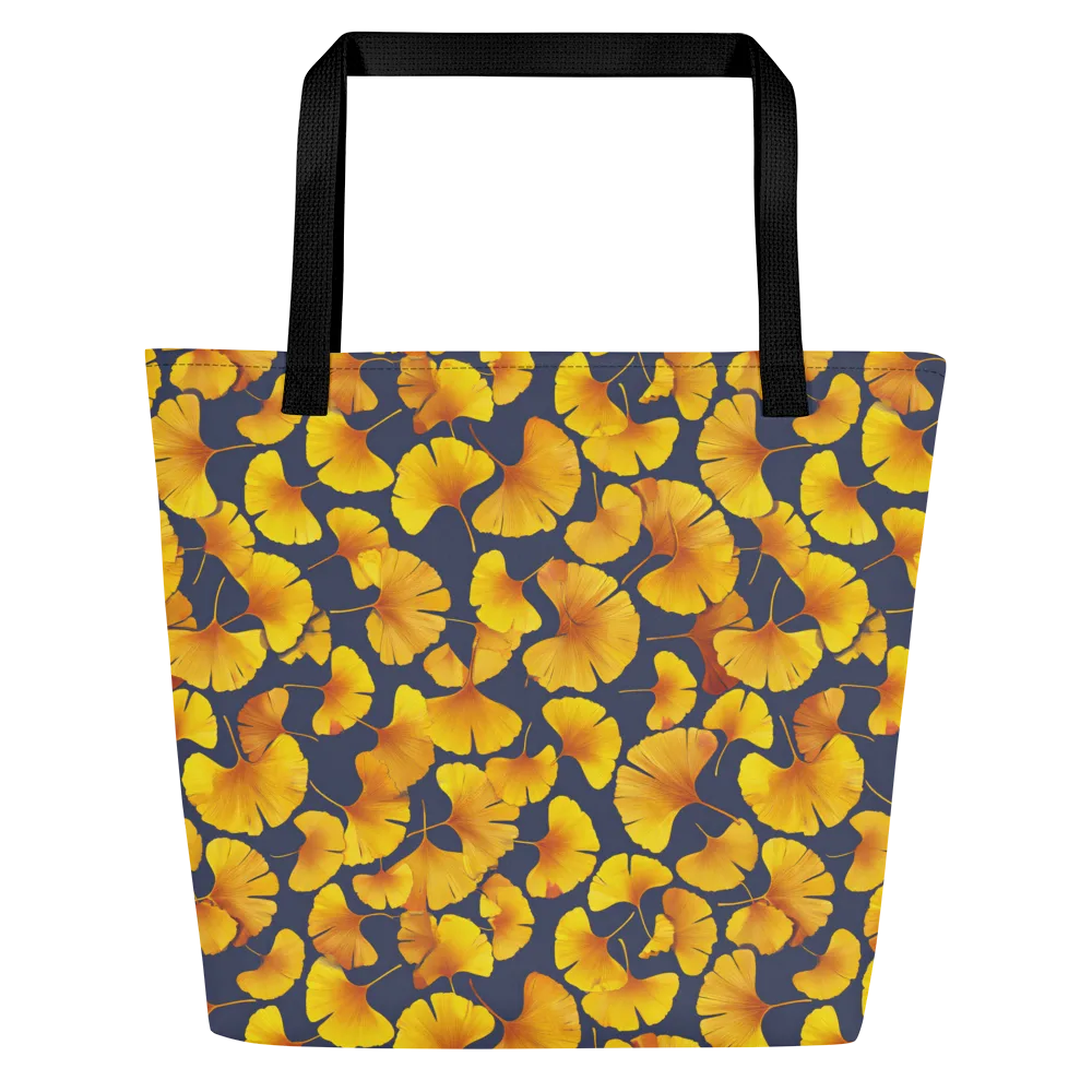 Ginkgo Afterglow on Large Tote Bag W/ Pocket — Front