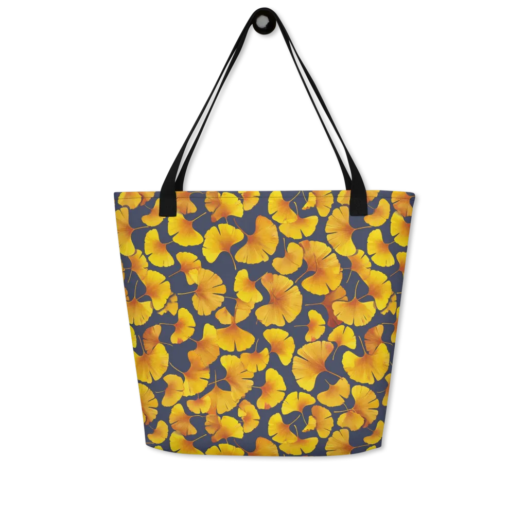 Ginkgo Afterglow on Large Tote Bag W/ Pocket — Front
