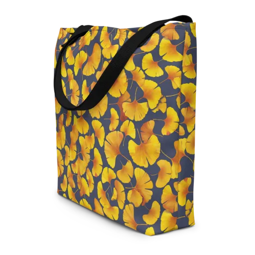 Ginkgo Afterglow on a Large Tote Bag W/ Pocket