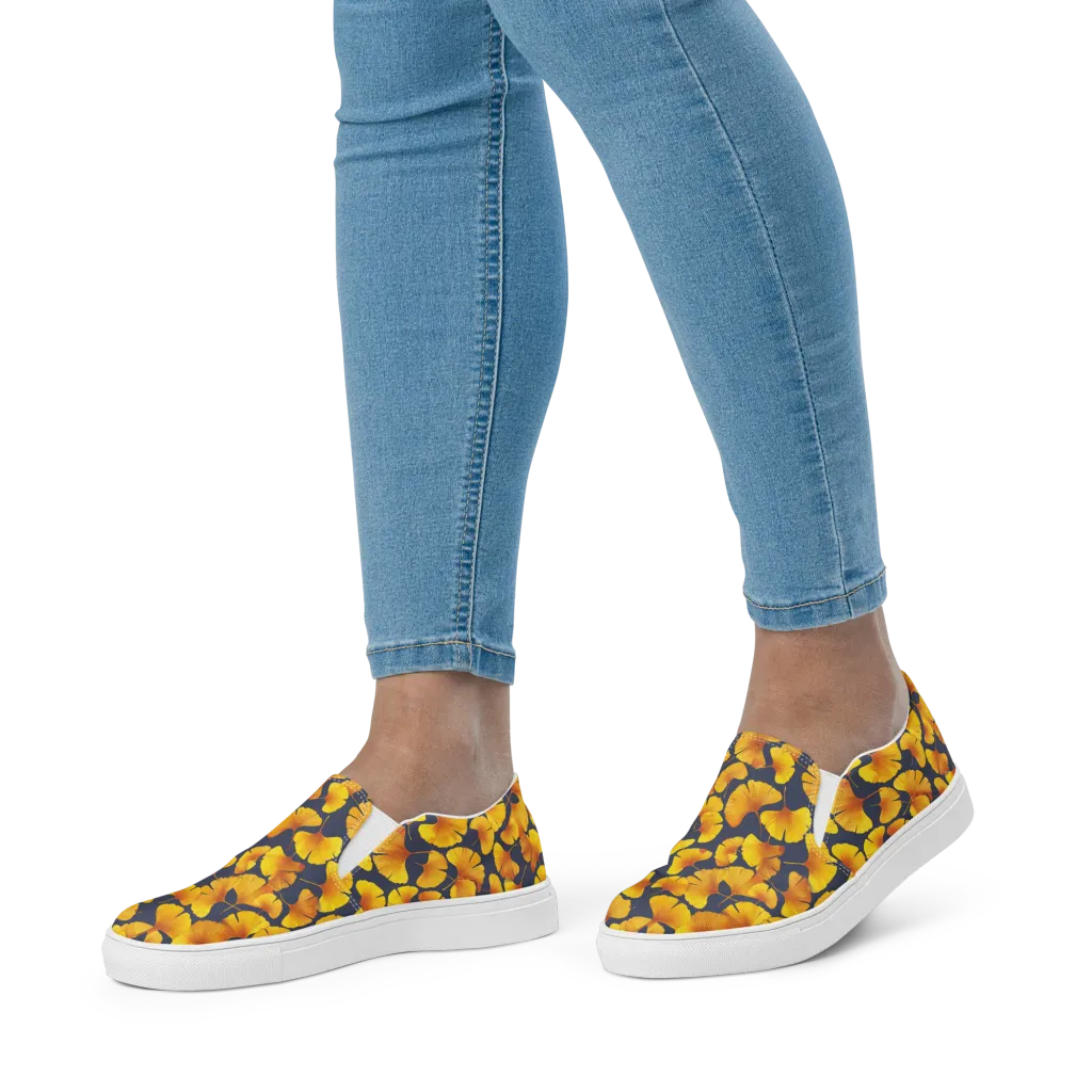 Ginkgo Afterglow on Women's Slip-On Canvas Shoes — Front