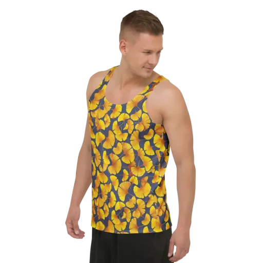 Ginkgo Afterglow on a Men's Tank Top