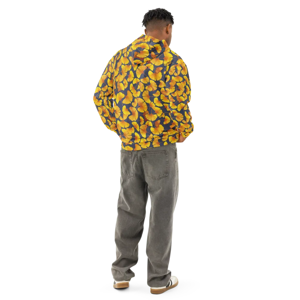 Ginkgo Afterglow on Cotton Hoodie — Back