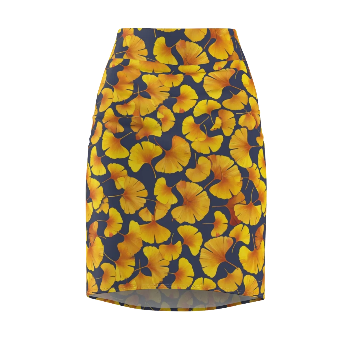 Ginkgo Afterglow on Pencil Skirt — Front