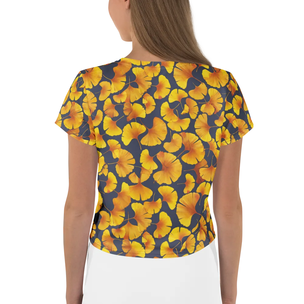 Ginkgo Afterglow on Crop Tee — Back