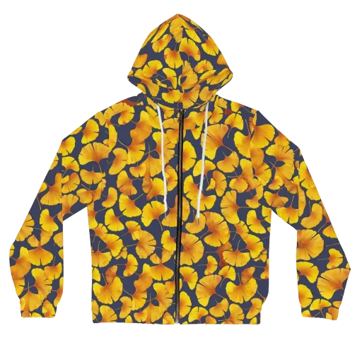 Ginkgo Afterglow on a Women's Full-Zip Hoodie
