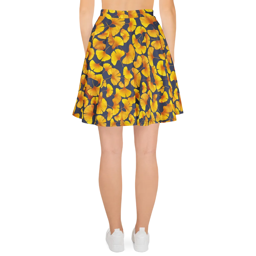 Ginkgo Afterglow on Skater Skirt — Back