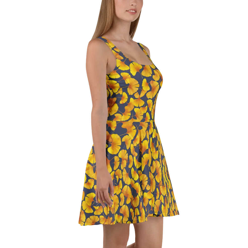 Ginkgo Afterglow on Skater Dress — Right