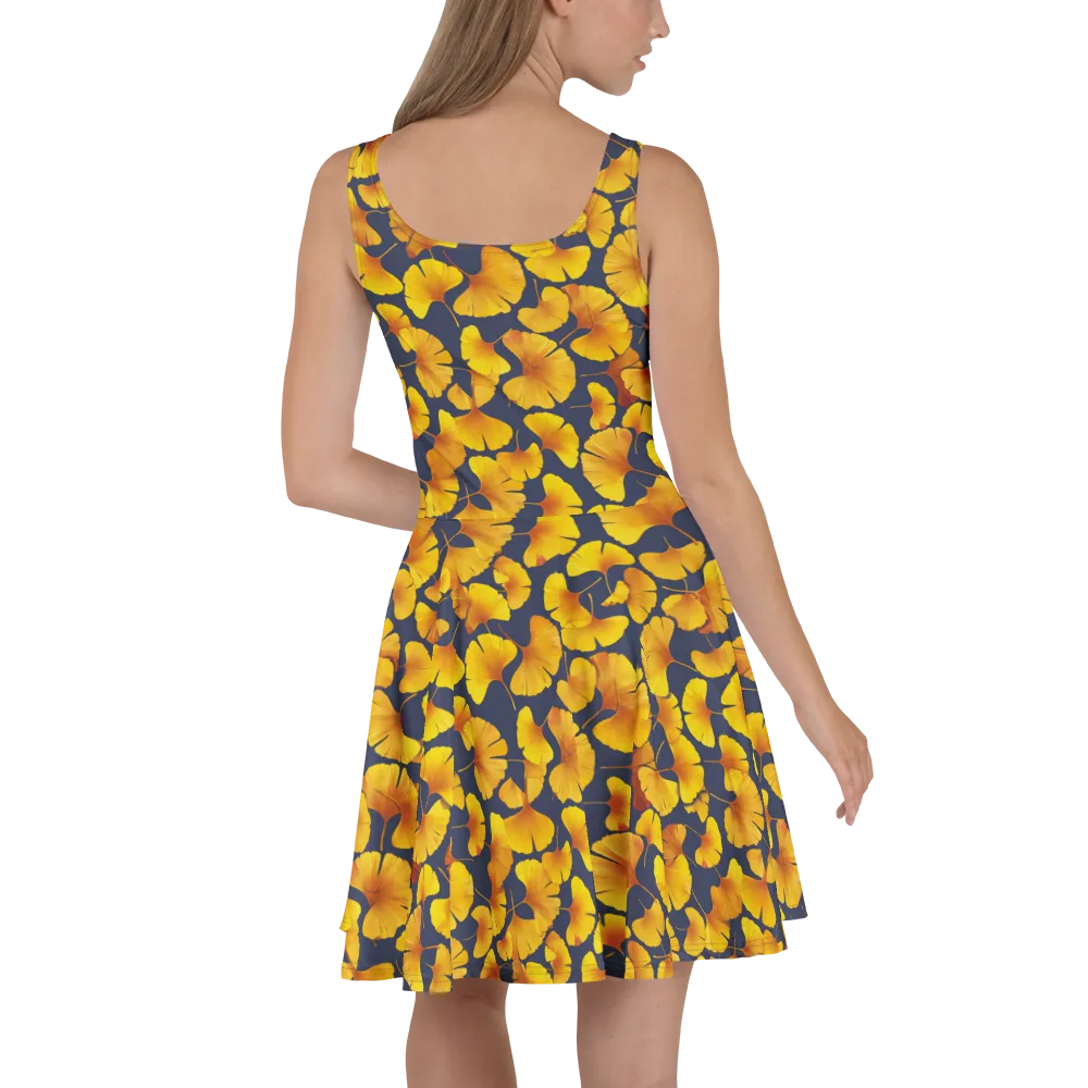 Ginkgo Afterglow on Skater Dress — Back