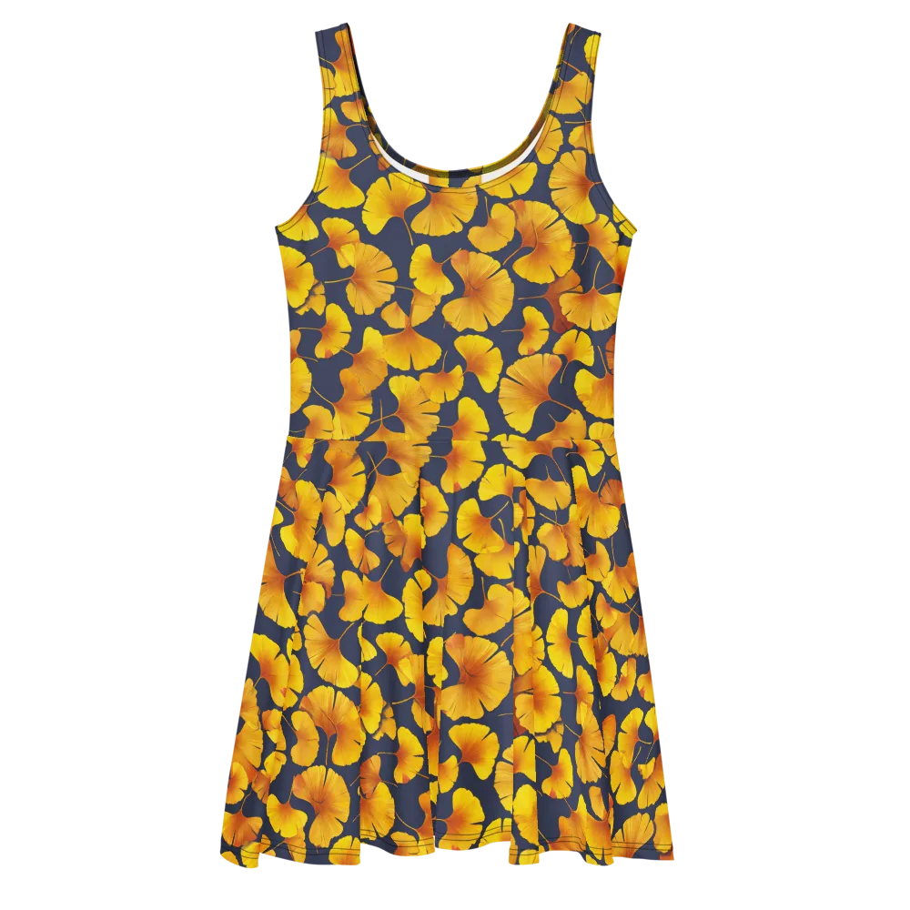 Ginkgo Afterglow on Skater Dress — Front