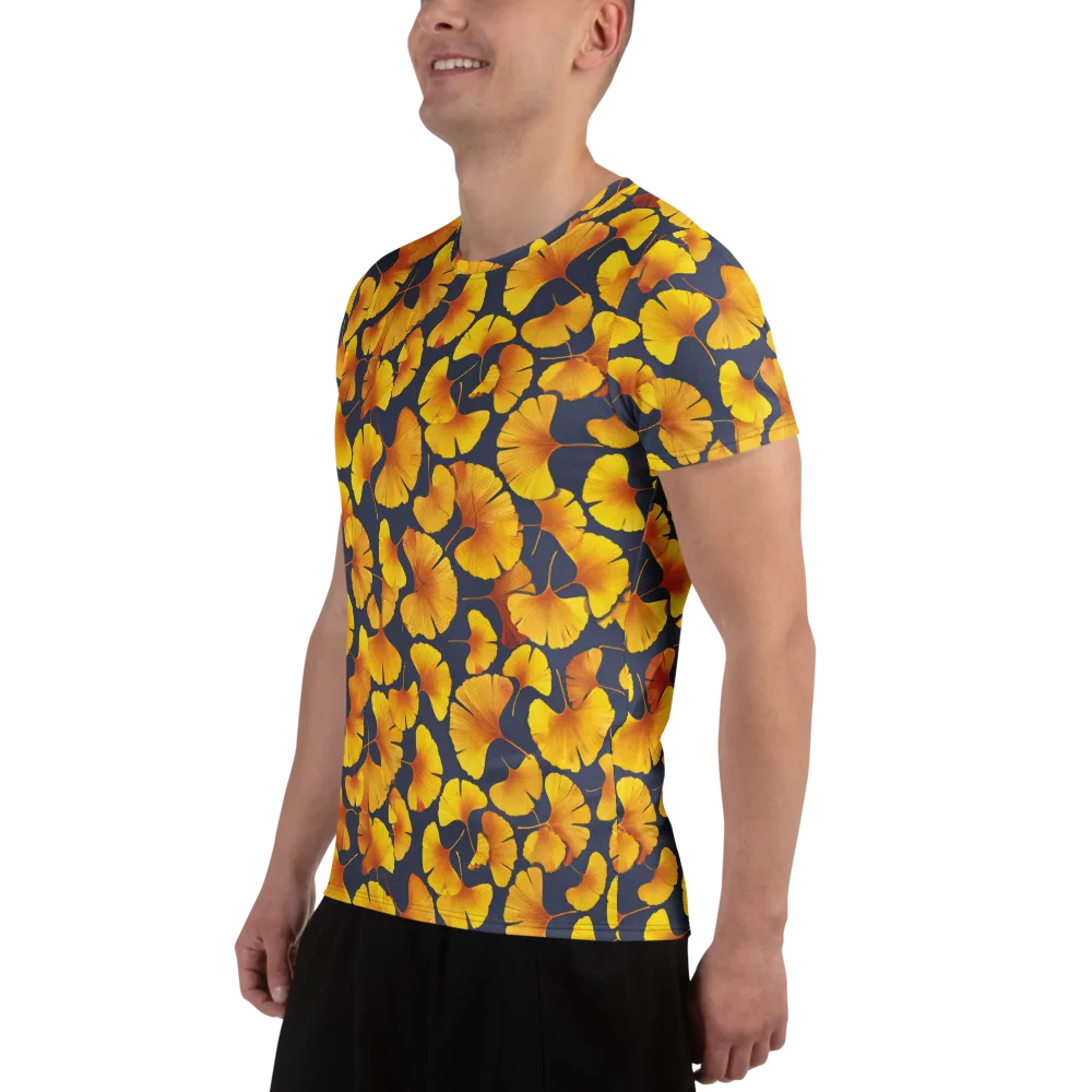 Ginkgo Afterglow on Men's Athletic T-Shirt — Left