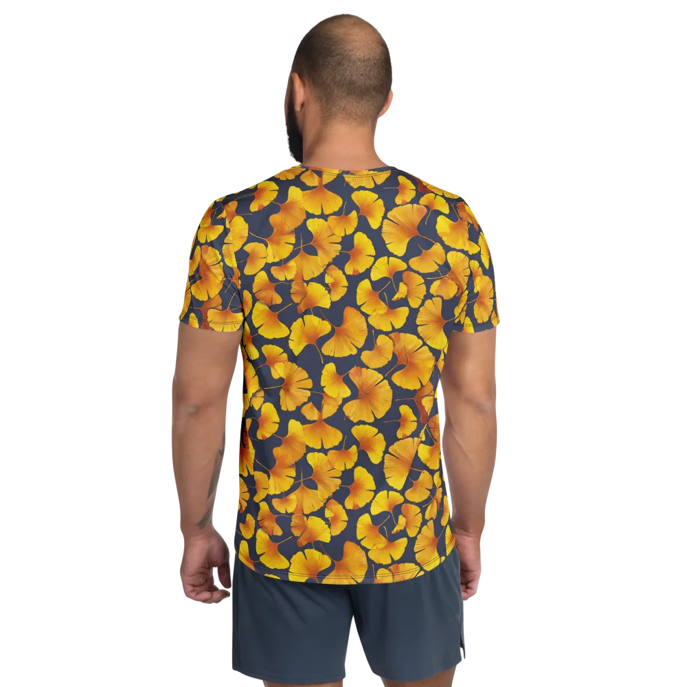 Ginkgo Afterglow on Men's Athletic T-Shirt — Back
