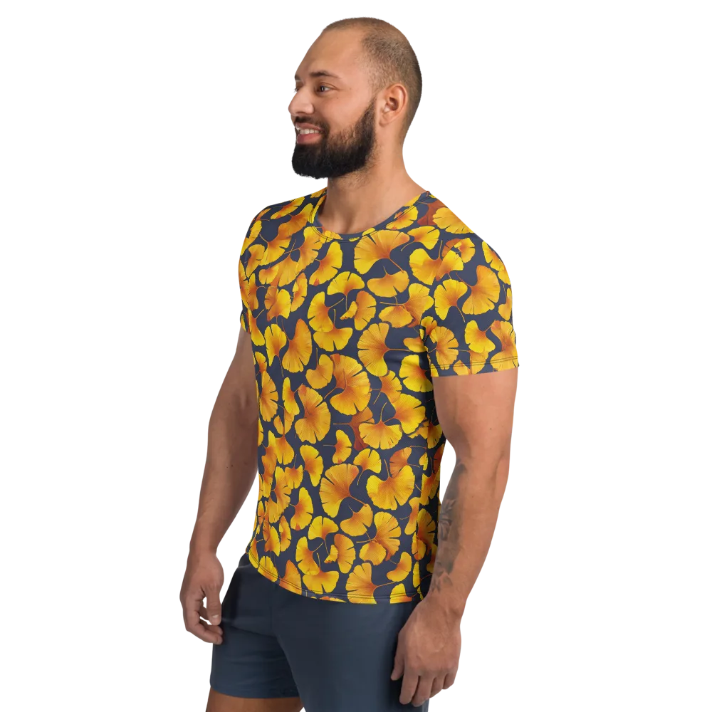 Ginkgo Afterglow on Men's Athletic T-Shirt — Left