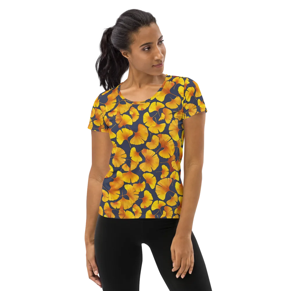 Ginkgo Afterglow on Women's Athletic T-Shirt — Front