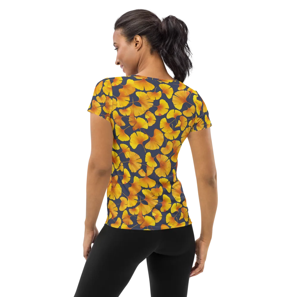 Ginkgo Afterglow on Women's Athletic T-Shirt — Back