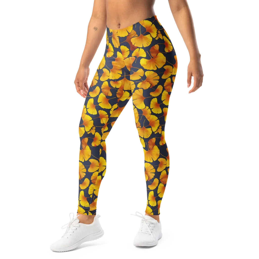 Ginkgo Afterglow on Leggings — Left Front