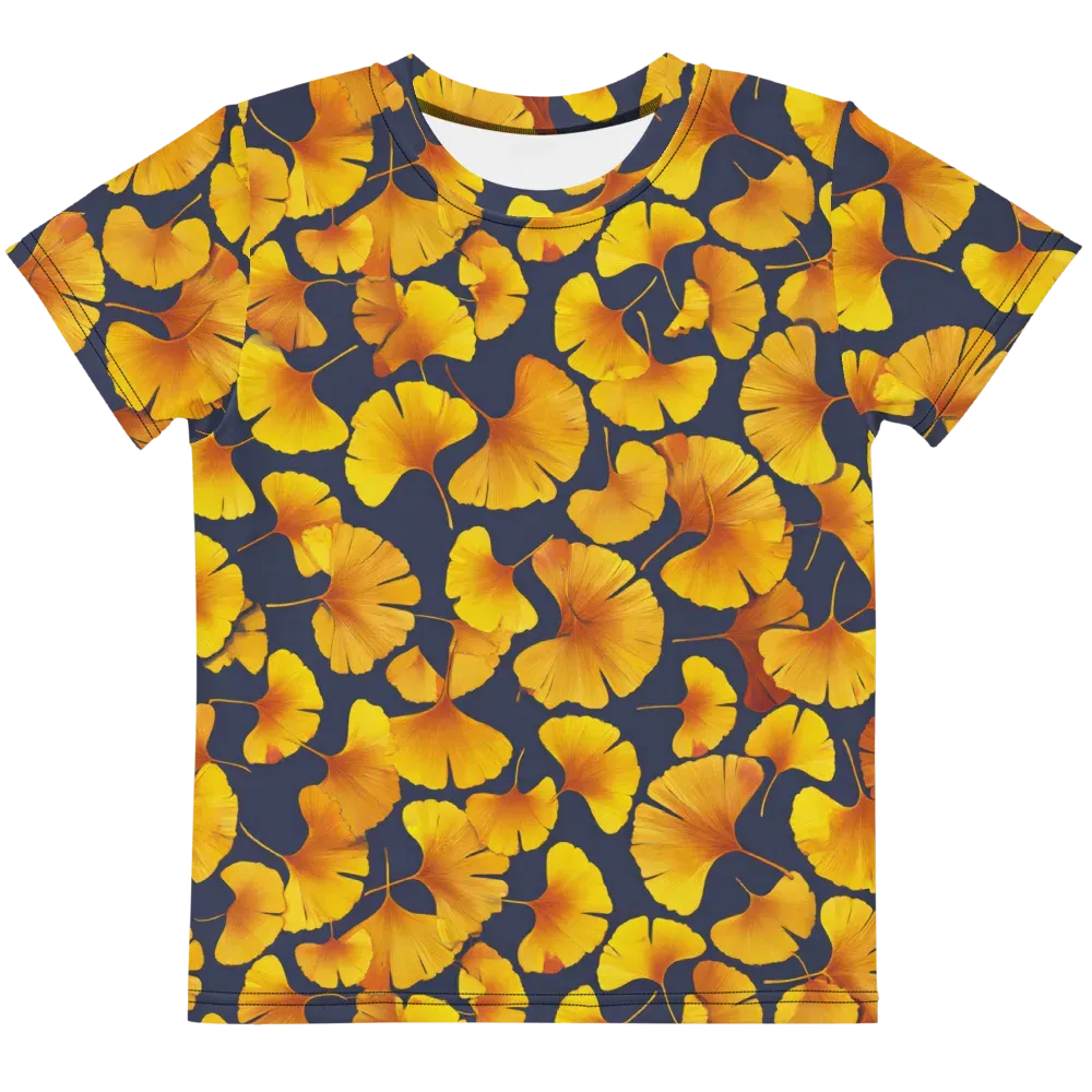 Ginkgo Afterglow on Kids Crew Neck T-Shirt — Front