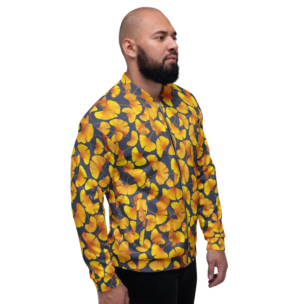 Ginkgo Afterglow on Bomber Jacket — Right