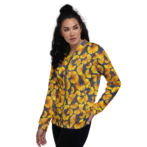 Ginkgo Afterglow on a Bomber Jacket