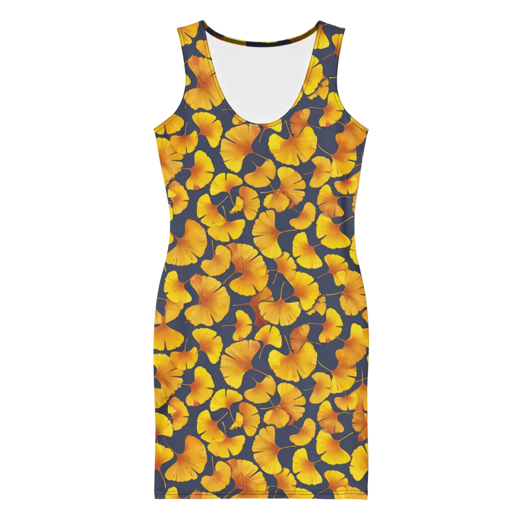 Ginkgo Afterglow on Bodycon Dress — Front