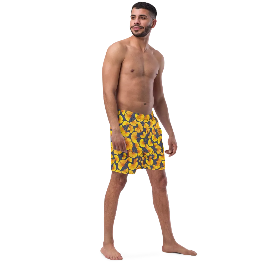 Ginkgo Afterglow on Swim Trunks — Right Front