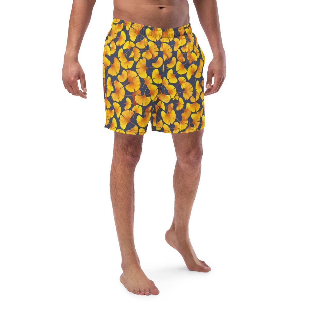 Ginkgo Afterglow on Swim Trunks — Front