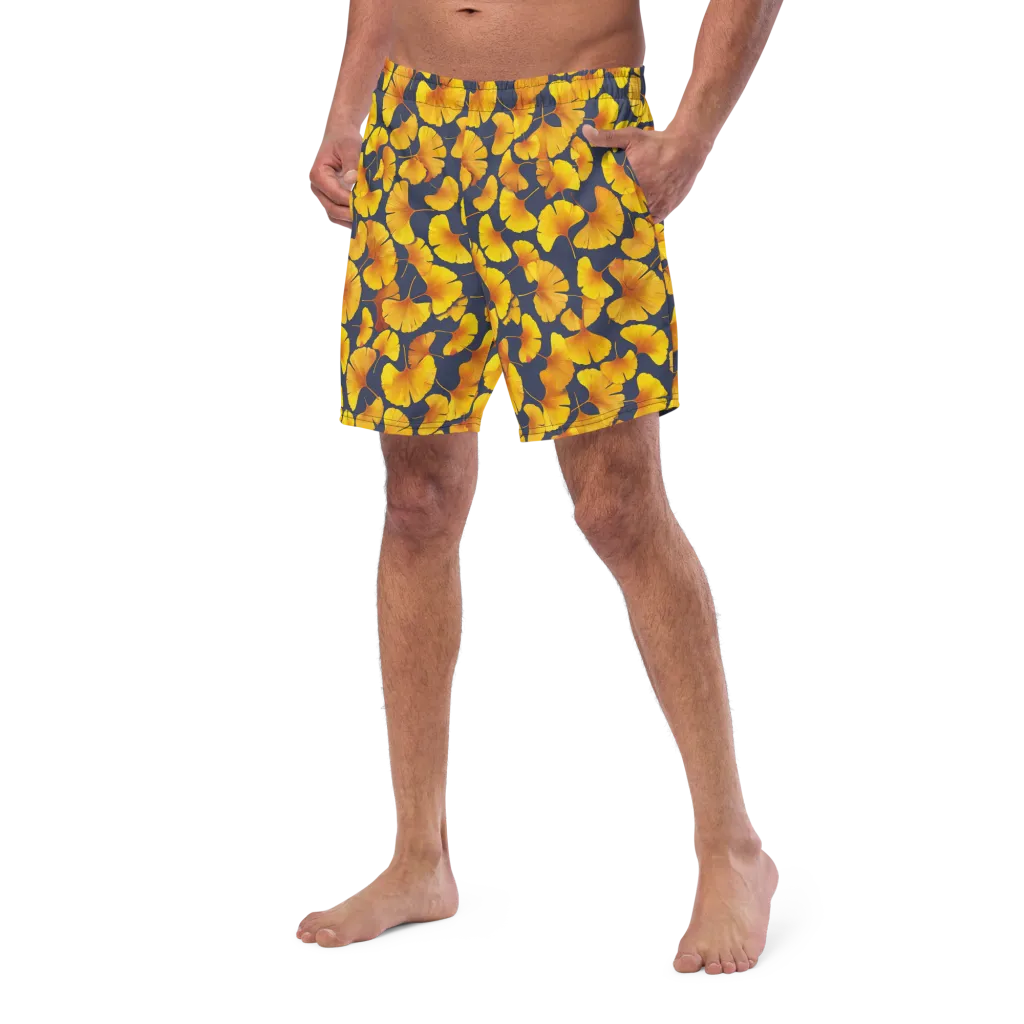 Ginkgo Afterglow on Swim Trunks — Left Front