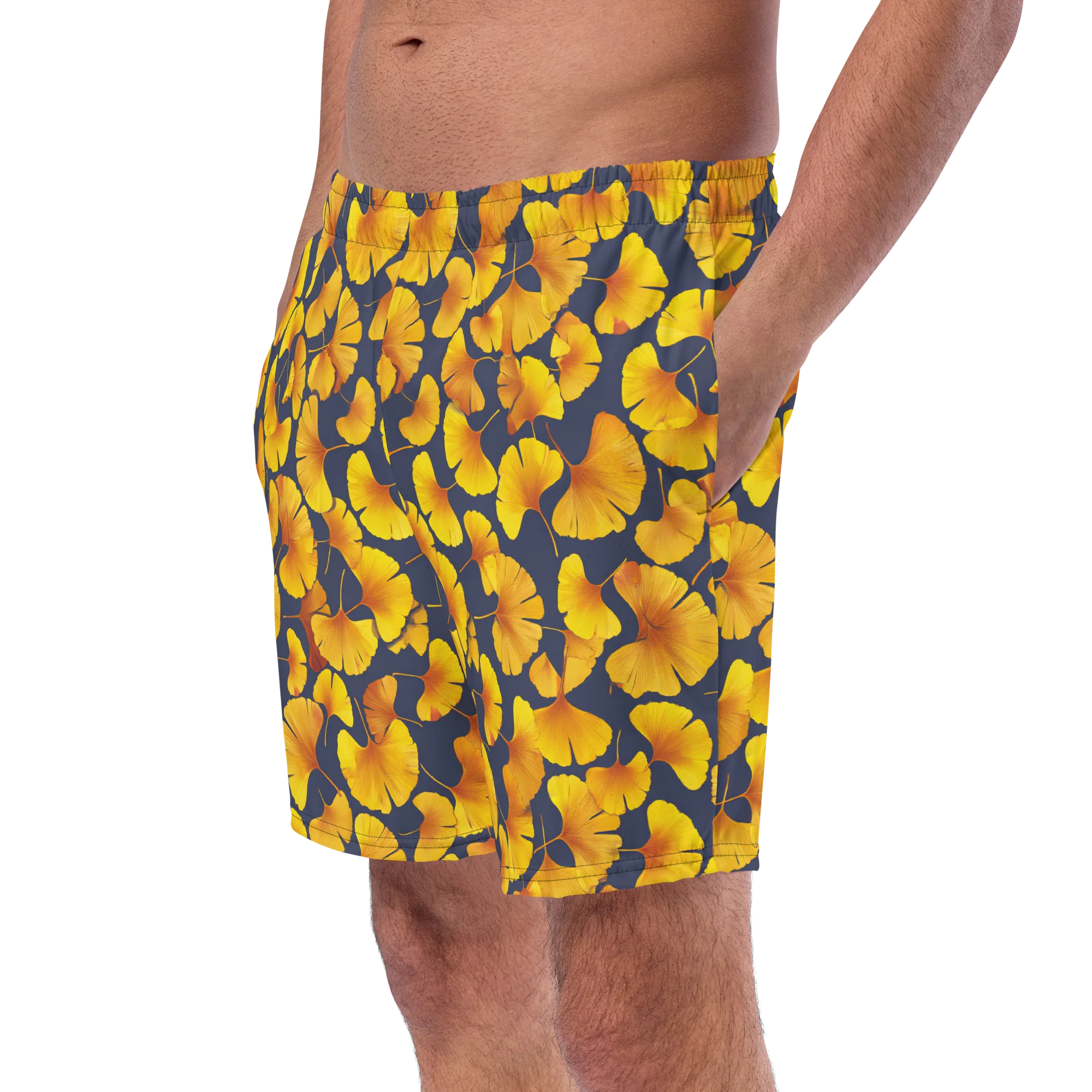 Ginkgo Afterglow on Swim Trunks — Left Front