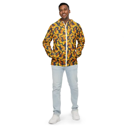 Ginkgo Afterglow on a Men's Windbreaker