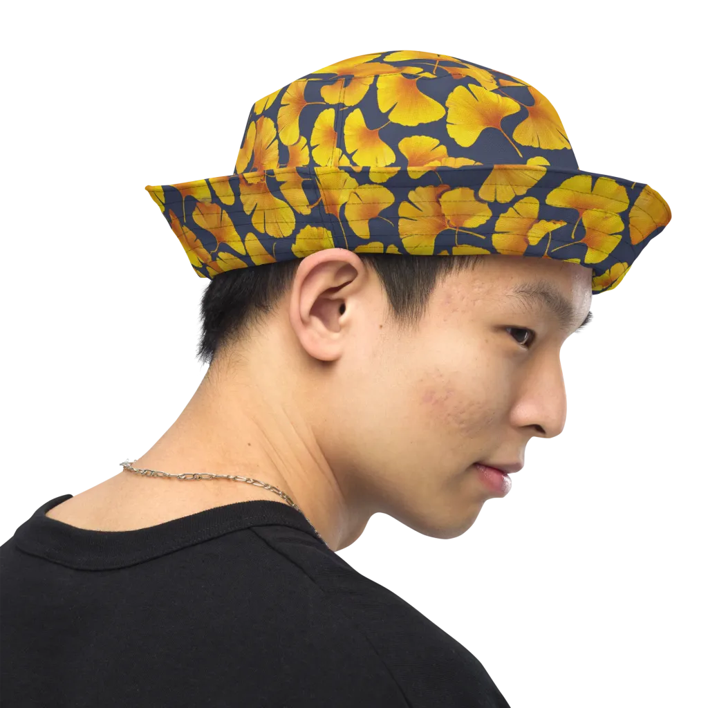 Ginkgo Afterglow on Reversible Bucket Hat — Right Outside