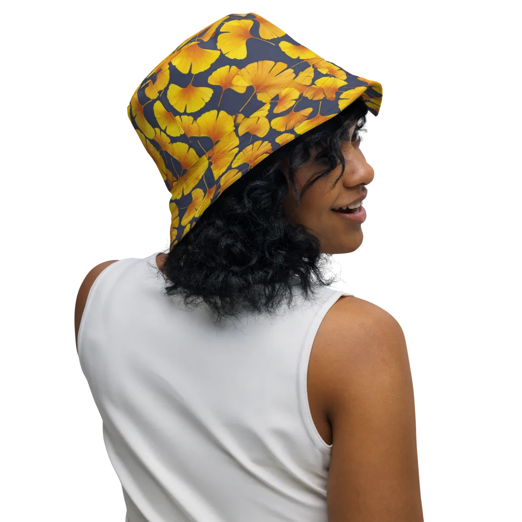 Ginkgo Afterglow on Reversible Bucket Hat — Right Outside