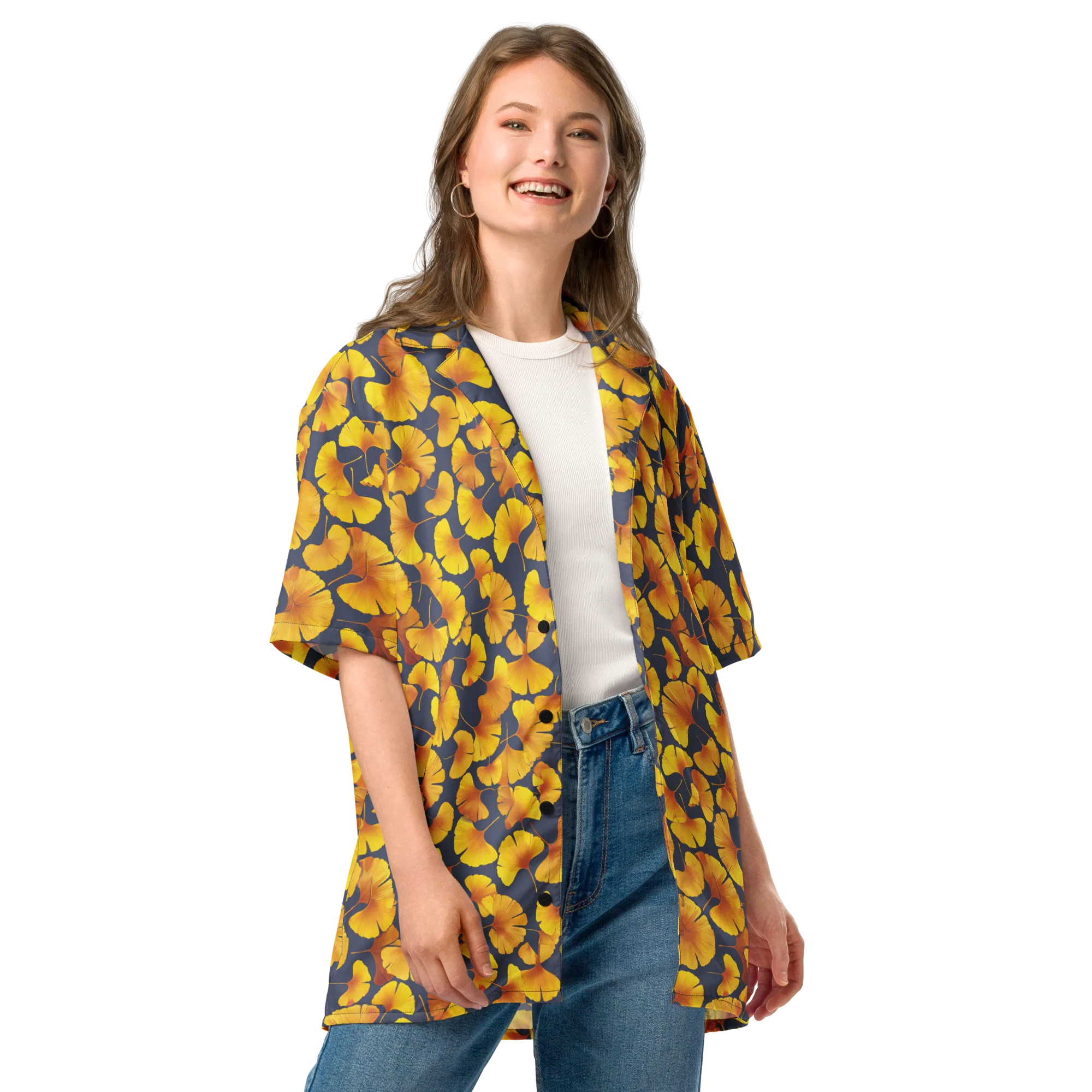Ginkgo Afterglow on Button Shirt — Front
