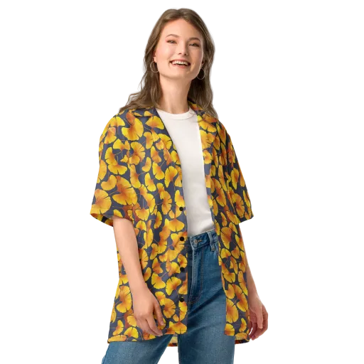 Ginkgo Afterglow on a Button Shirt