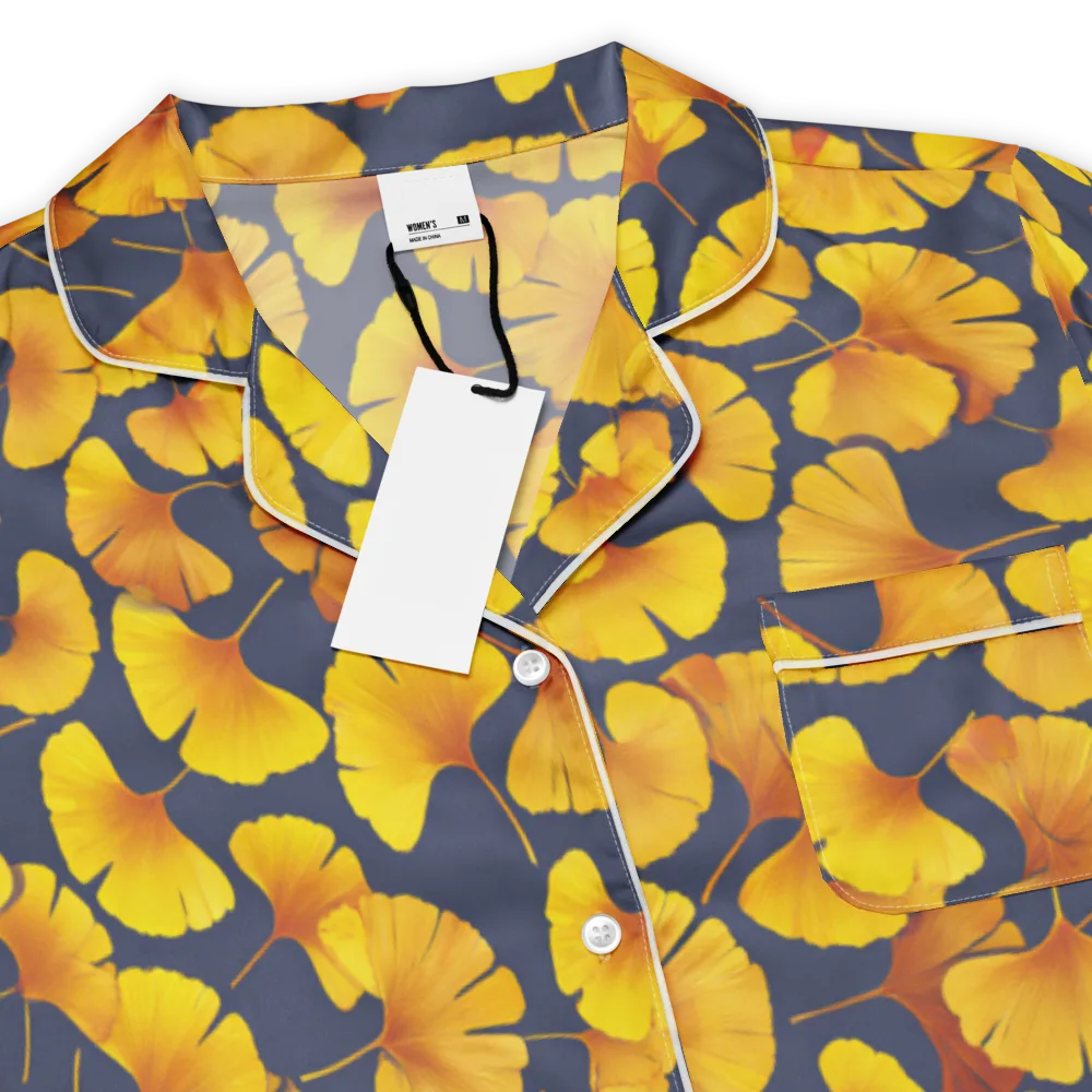 Ginkgo Afterglow on Women's Short Sleeve Pajama Top — Product details
