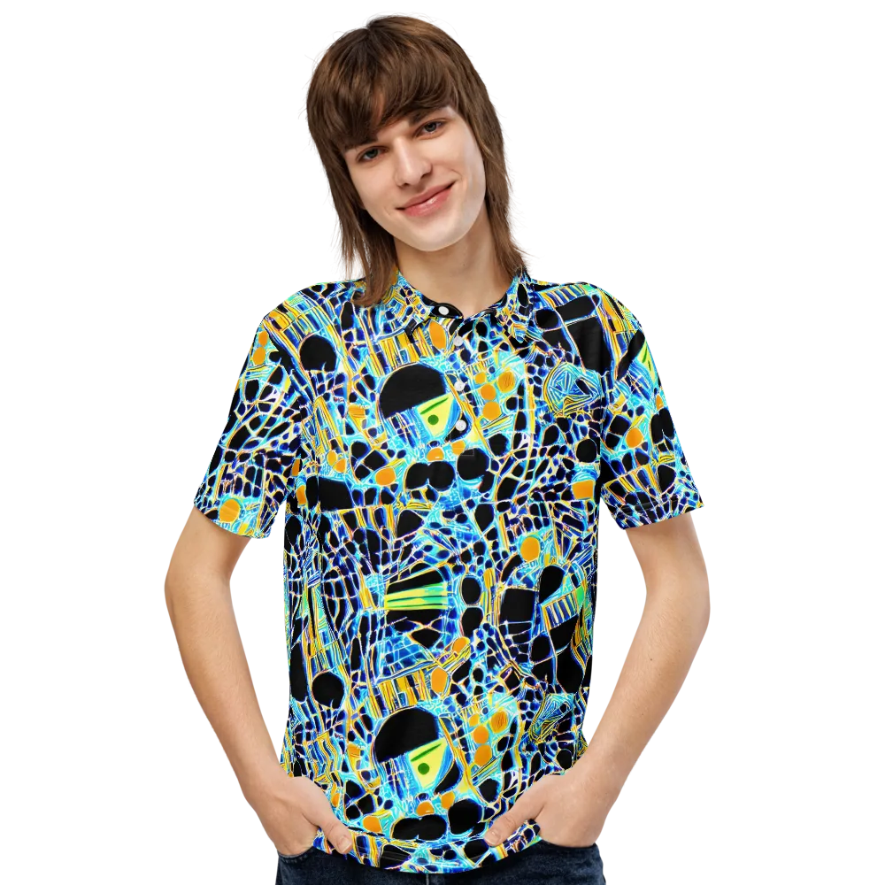 Blue Static on Men's Slim Fit Polo Shirt — Front