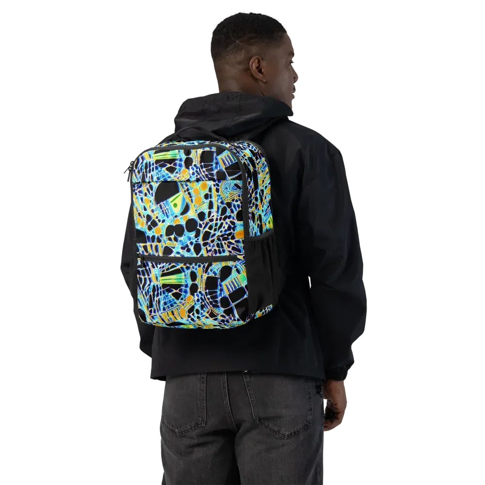 Blue Static on Utility Backpack — Back