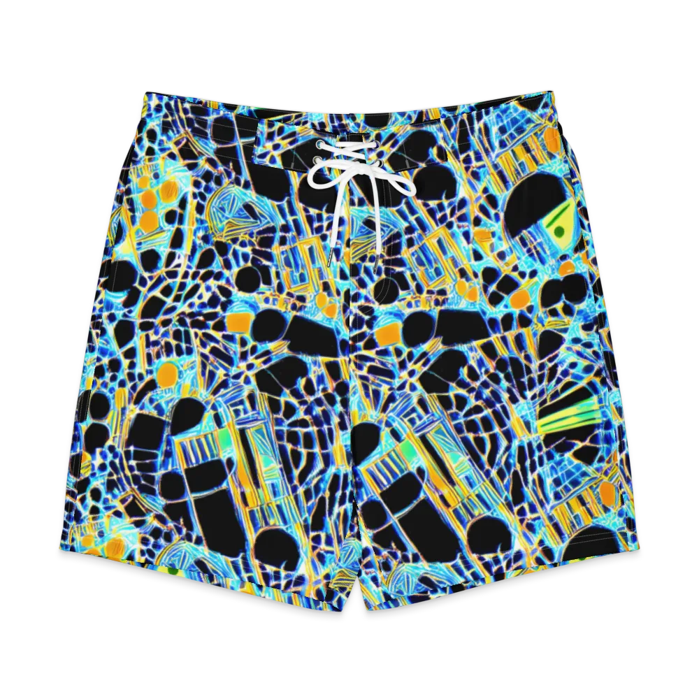 Blue Static on Men's Board Shorts — Front