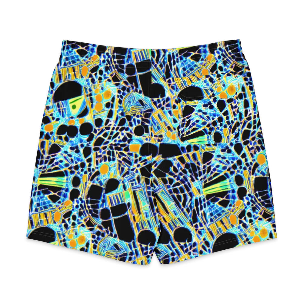 Blue Static on Men's Board Shorts — Back