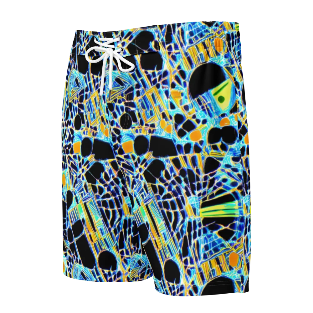Blue Static on Men's Board Shorts — Front
