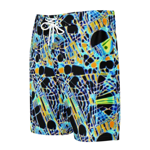 Blue Static on a Men's Board Shorts