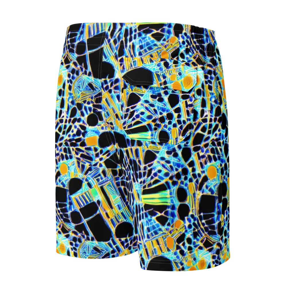 Blue Static on Men's Board Shorts — Back