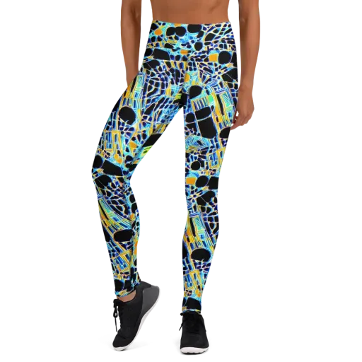 Blue Static on a Yoga Leggings