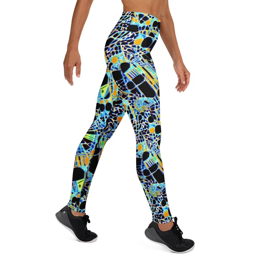 Blue Static on Yoga Leggings — Right