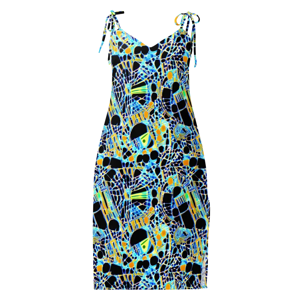 Blue Static on Slip Dress — Front