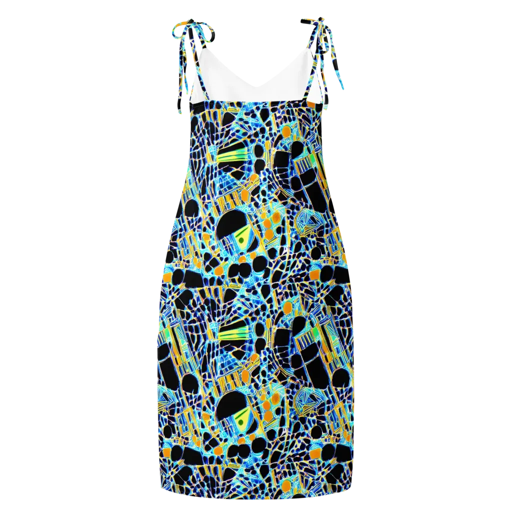 Blue Static on Slip Dress — Back