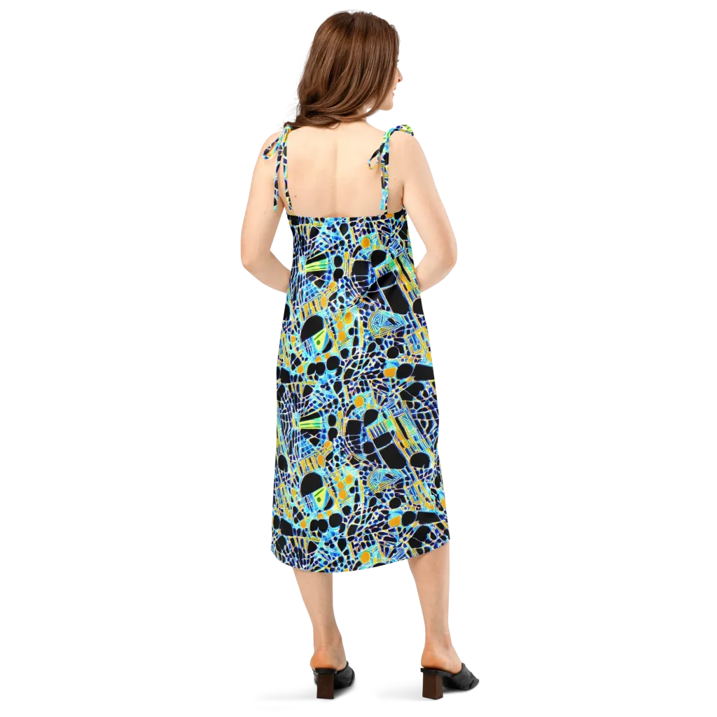 Blue Static on Slip Dress — Back