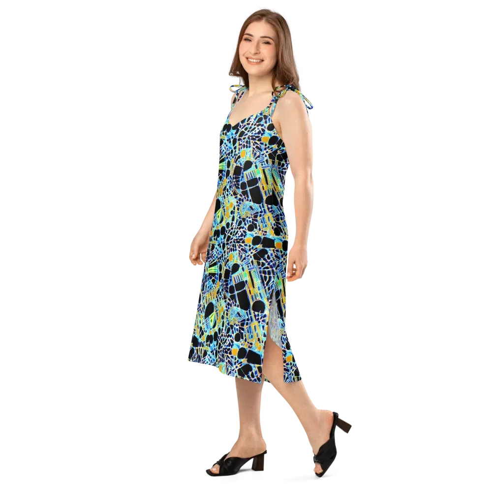 Blue Static on Slip Dress — Left Front