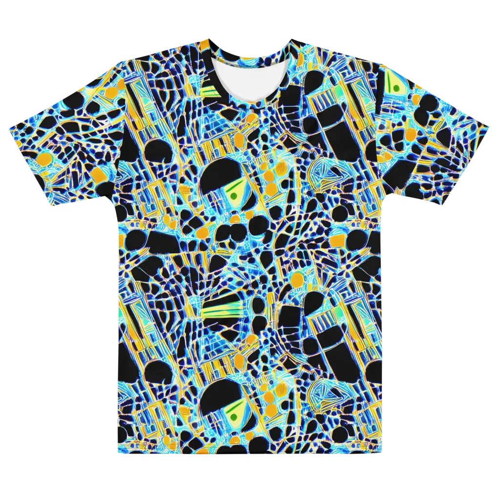 Blue Static on Men's Cotton Crew Neck T-Shirt — Front